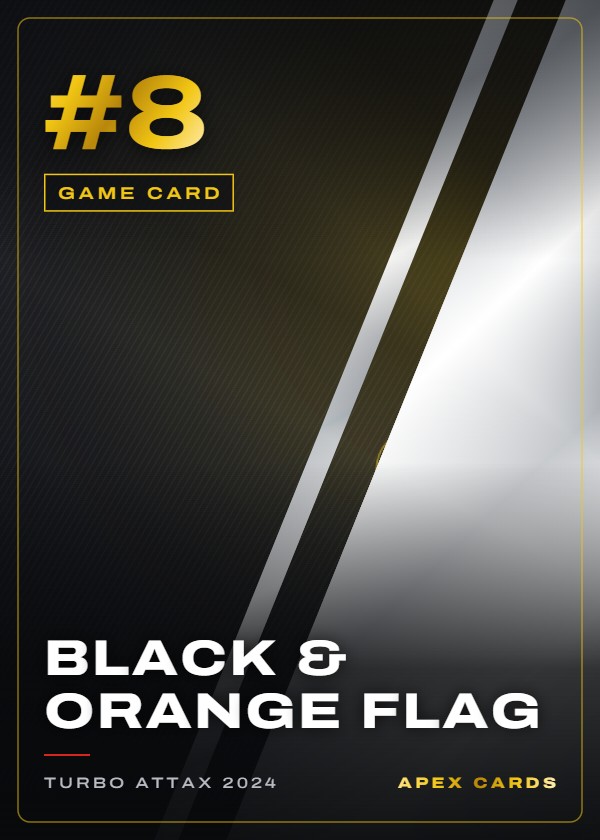 #8 Black & Orange Flag — Game Card — F1 Turbo Attax 2024