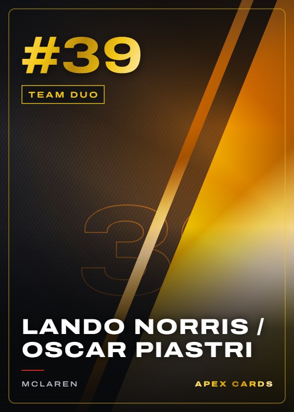#39 Lando Norris / Oscar Piastri — Team Duo — F1 Turbo Attax 2024