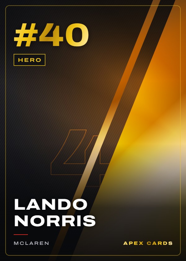 #40 Lando Norris — Hero — F1 Turbo Attax 2024