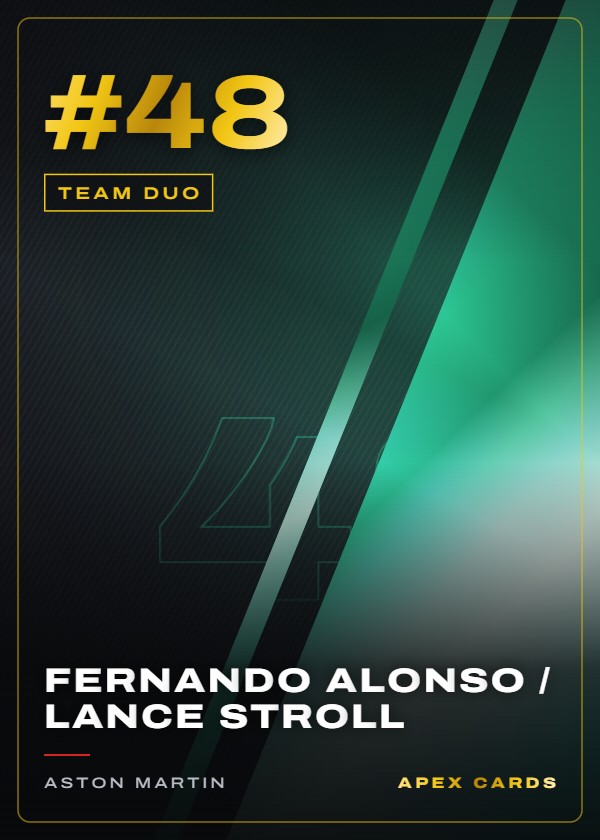 #48 Fernando Alonso / Lance Stroll — Team Duo — F1 Turbo Attax 2024