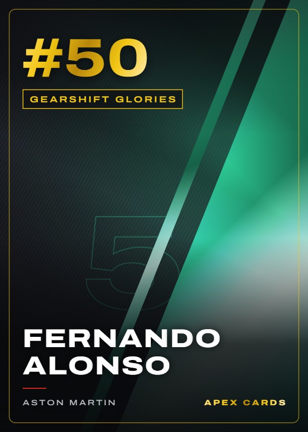 #50 Fernando Alonso — Gearshift Glories — F1 Turbo Attax 2024