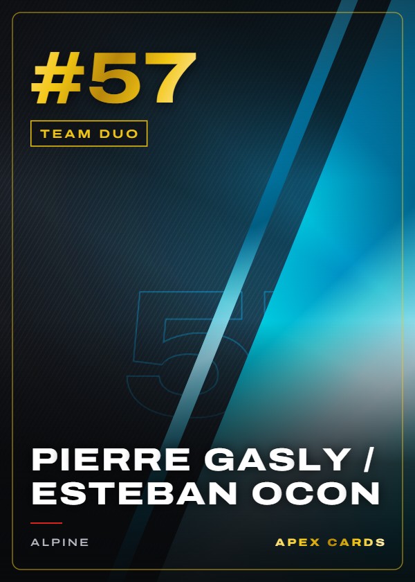 #57 Pierre Gasly / Esteban Ocon — Team Duo — F1 Turbo Attax 2024