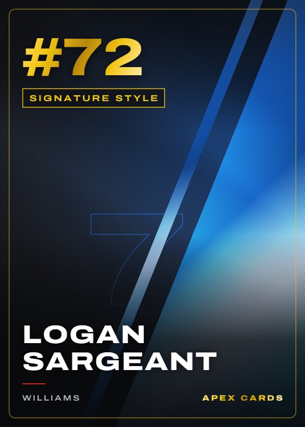 #72 Logan Sargeant — Signature Style — F1 Turbo Attax 2024