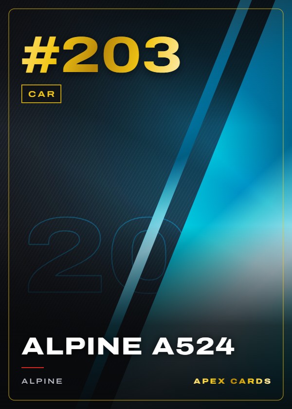 #203 Alpine A524 — Car — F1 Turbo Attax 2024