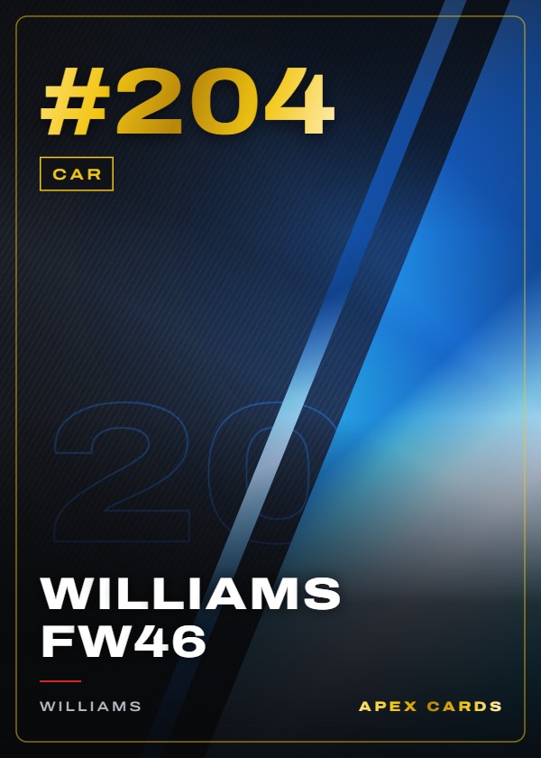 #204 Williams FW46 — Car — F1 Turbo Attax 2024