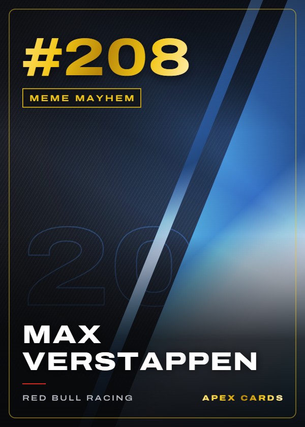 #208 Max Verstappen — Meme Mayhem — F1 Turbo Attax 2024