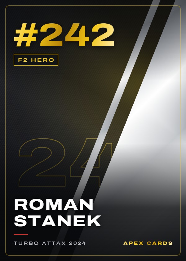 #242 Roman Stanek — F2 Hero — F1 Turbo Attax 2024