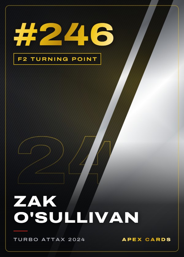 #246 Zak O'Sullivan — F2 Turning Point — F1 Turbo Attax 2024