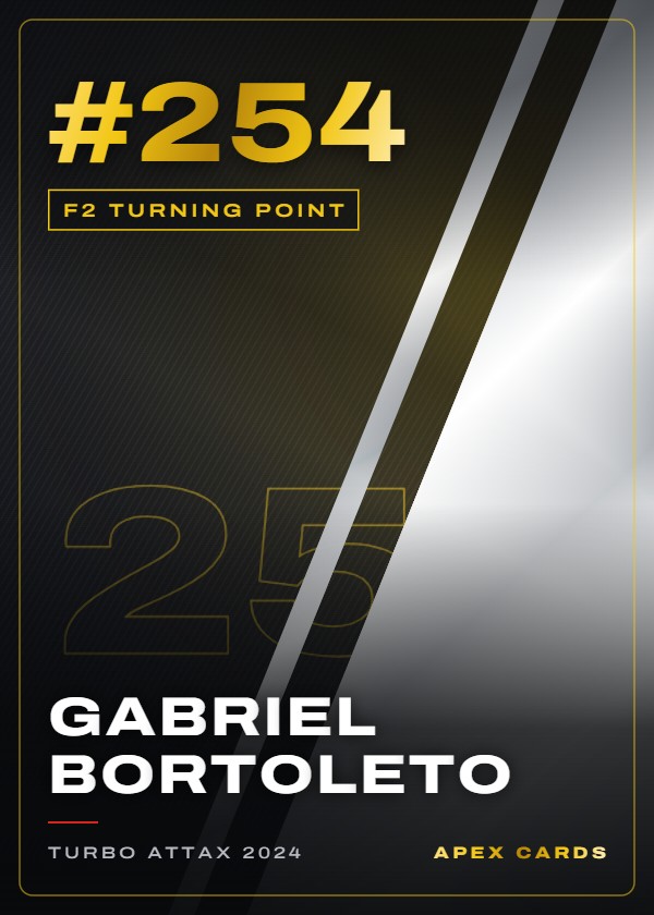 #254 Gabriel Bortoleto — F2 Turning Point — F1 Turbo Attax 2024