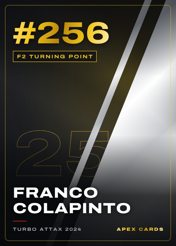 #256 Franco Colapinto — F2 Turning Point — F1 Turbo Attax 2024