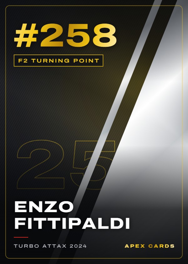 #258 Enzo Fittipaldi — F2 Turning Point — F1 Turbo Attax 2024