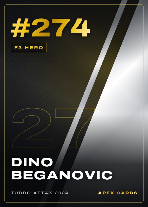 #274 Dino Beganovic — F3 Hero — F1 Turbo Attax 2024