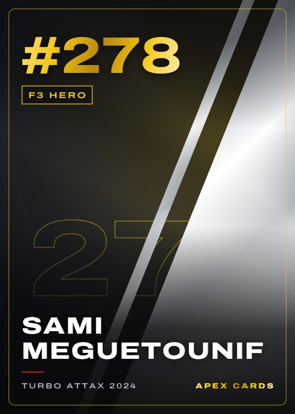 #278 Sami Meguetounif — F3 Hero — F1 Turbo Attax 2024