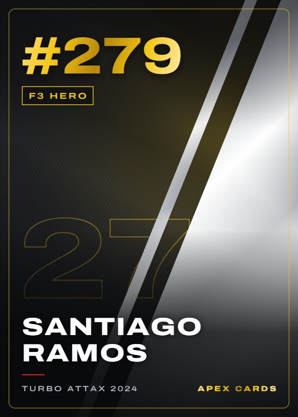 #279 Santiago Ramos — F3 Hero — F1 Turbo Attax 2024