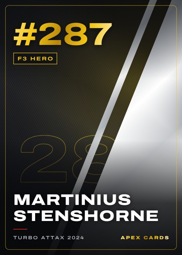 #287 Martinius Stenshorne — F3 Hero — F1 Turbo Attax 2024