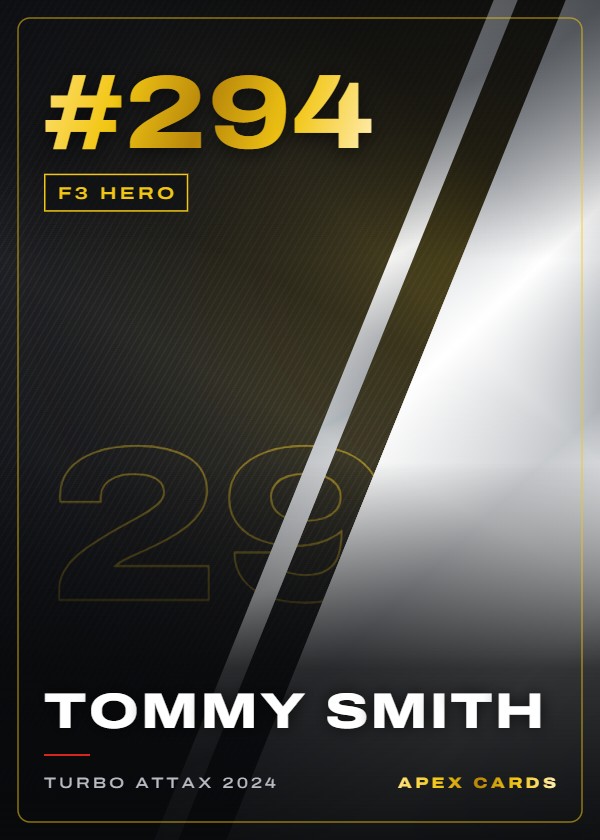 #294 Tommy Smith — F3 Hero — F1 Turbo Attax 2024
