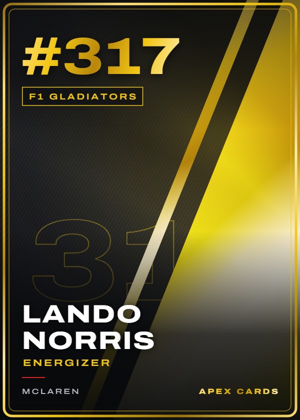 #317 Lando Norris (Energizer) — F1 Gladiators — F1 Turbo Attax 2024