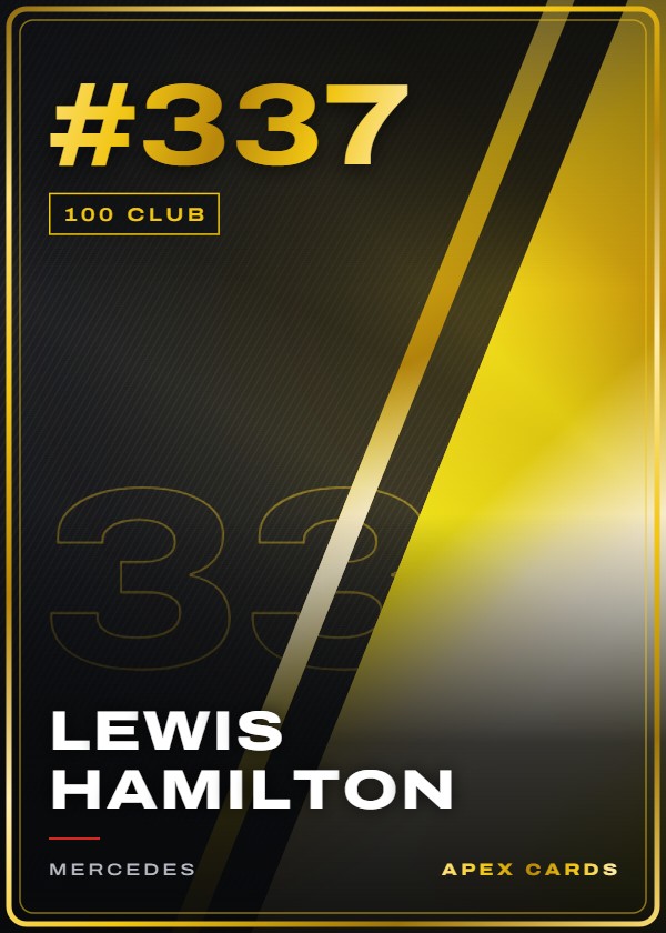 #337 Lewis Hamilton — 100 Club — F1 Turbo Attax 2024