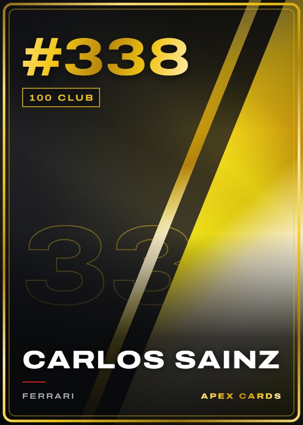 #338 Carlos Sainz — 100 Club — F1 Turbo Attax 2024