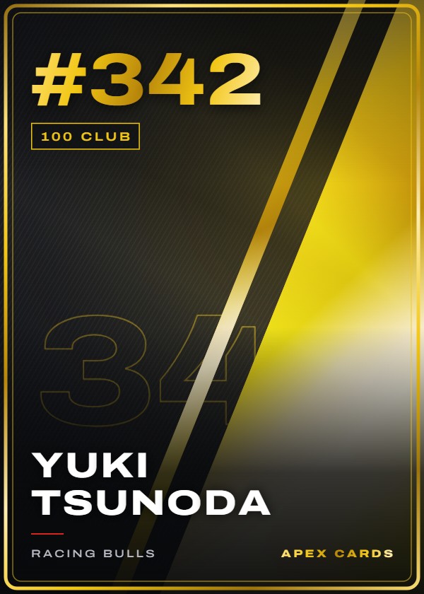 #342 Yuki Tsunoda — 100 Club — F1 Turbo Attax 2024