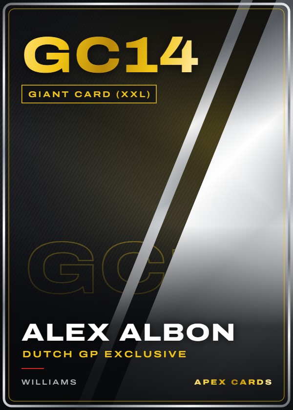 GC14 Alex Albon (Dutch GP Exclusive) — Giant Card (XXL) — F1 Turbo Attax 2024