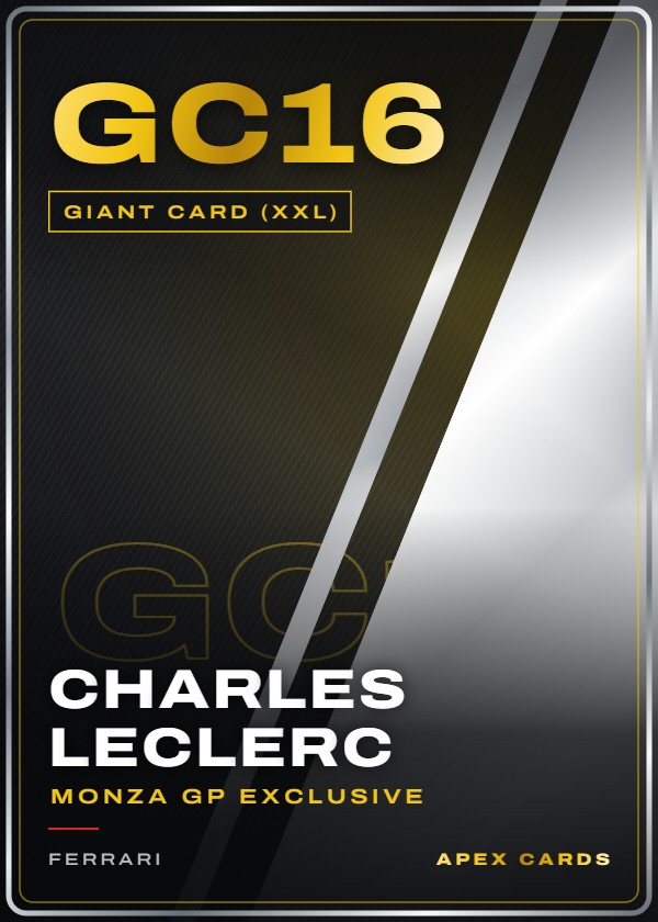 GC16 Charles Leclerc (Monza GP Exclusive) — Giant Card (XXL) — F1 Turbo Attax 2024