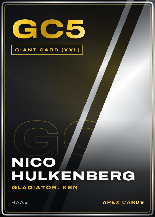 GC5 Nico Hulkenberg (Gladiator: Ken) — Giant Card (XXL) — F1 Turbo Attax 2024