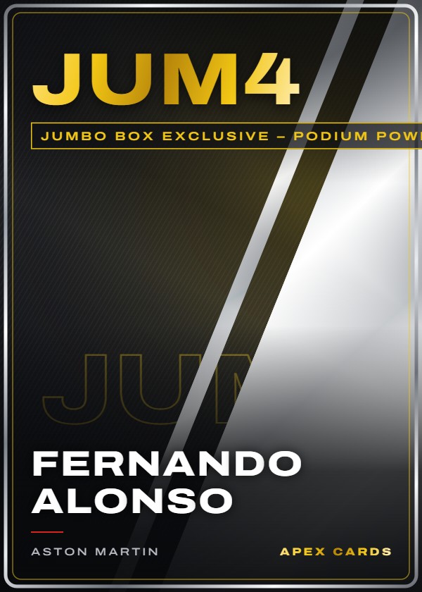 JUM4 Fernando Alonso — Jumbo Box Exclusive – Podium Power — F1 Turbo Attax 2024