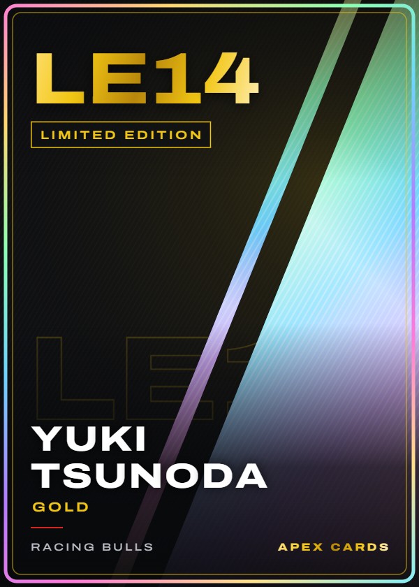 LE14 Yuki Tsunoda (Gold) — Limited Edition — F1 Turbo Attax 2024