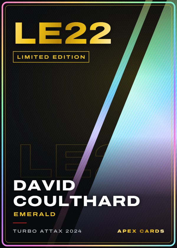 LE22 David Coulthard (Emerald) — Limited Edition — F1 Turbo Attax 2024