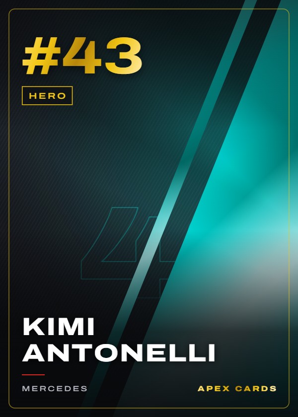 #43 Kimi Antonelli — Hero — F1 Turbo Attax 2025