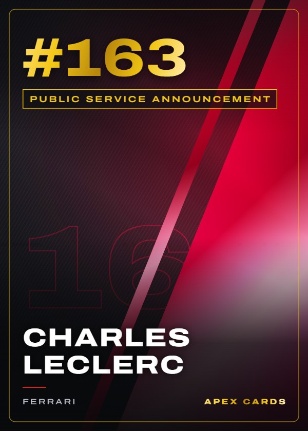 #163 Charles Leclerc — Public Service Announcement — F1 Turbo Attax 2025