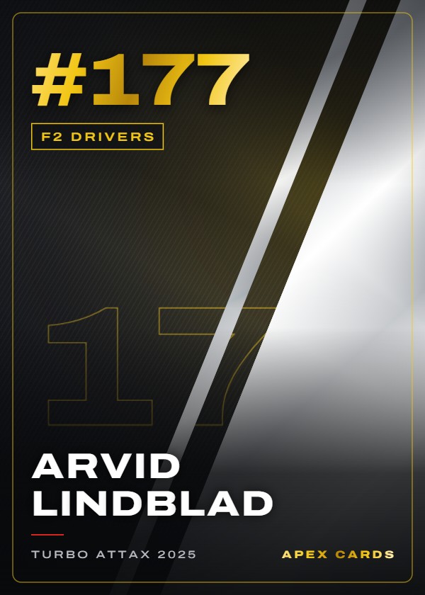 #177 Arvid Lindblad — F2 Drivers — F1 Turbo Attax 2025