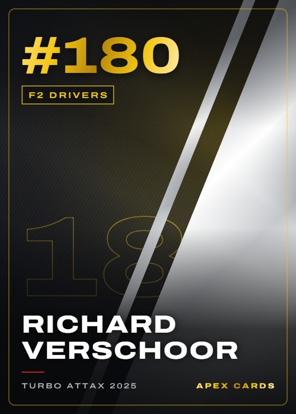 #180 Richard Verschoor — F2 Drivers — F1 Turbo Attax 2025