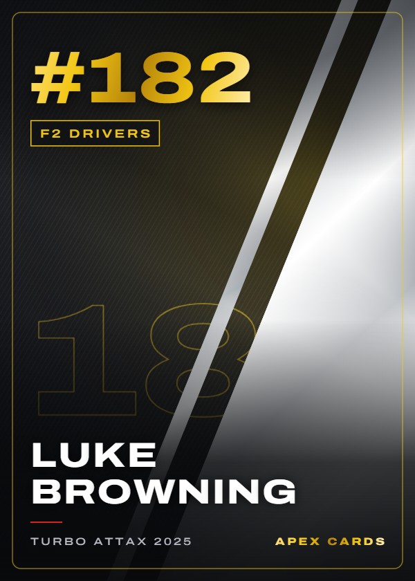 #182 Luke Browning — F2 Drivers — F1 Turbo Attax 2025