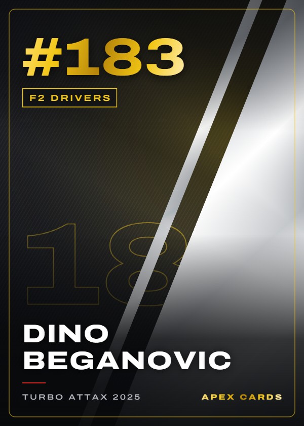 #183 Dino Beganovic — F2 Drivers — F1 Turbo Attax 2025