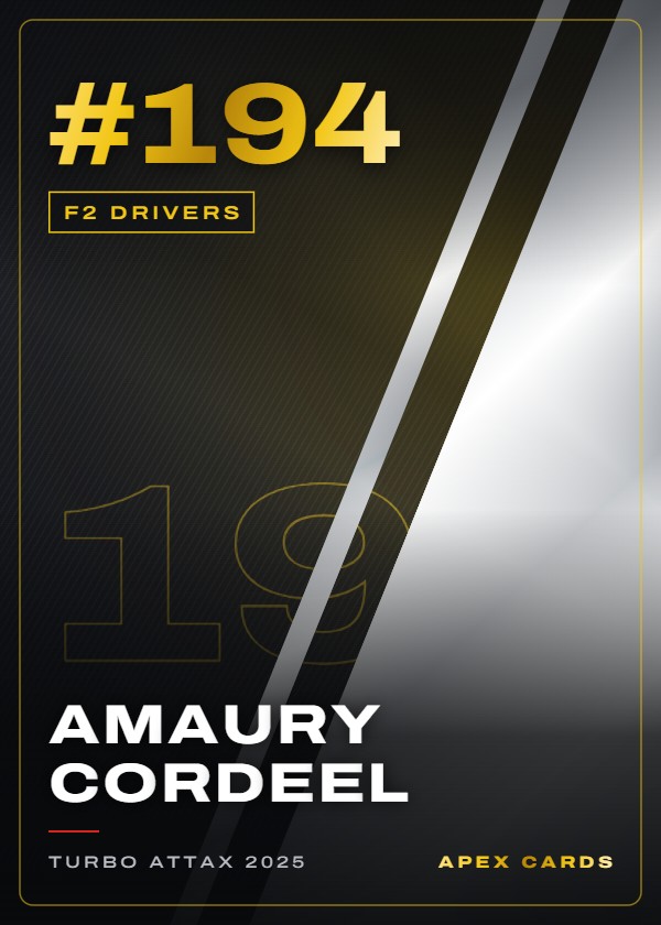 #194 Amaury Cordeel — F2 Drivers — F1 Turbo Attax 2025