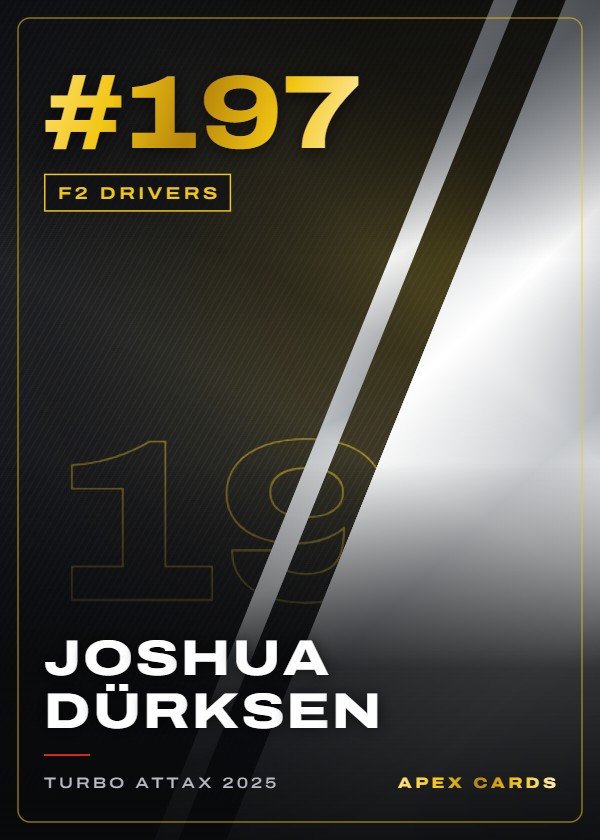 #197 Joshua Dürksen — F2 Drivers — F1 Turbo Attax 2025