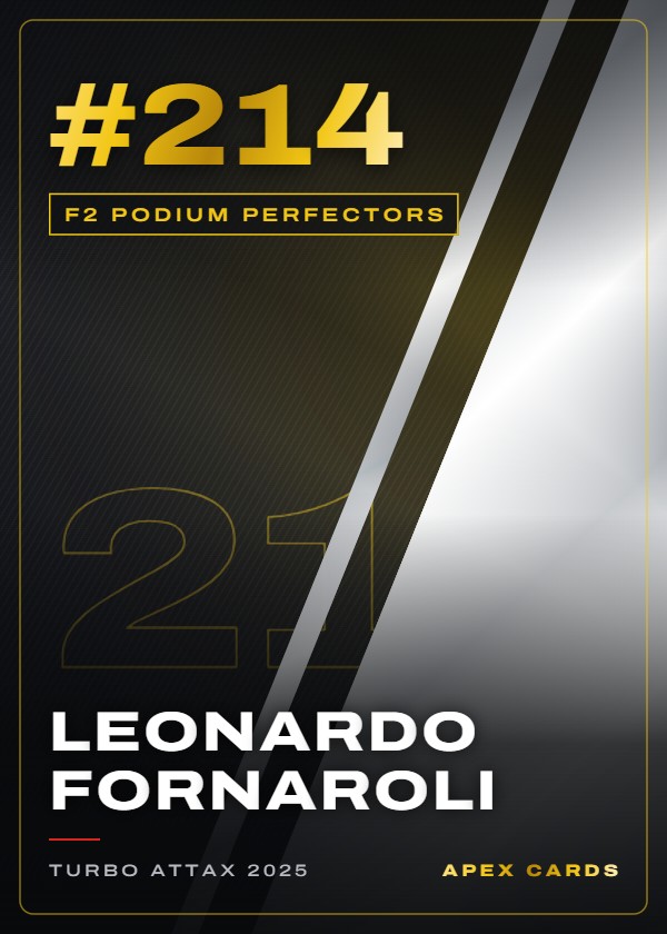 #214 Leonardo Fornaroli — F2 Podium Perfectors — F1 Turbo Attax 2025