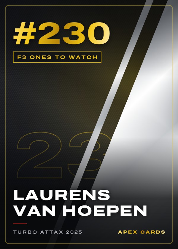 #230 Laurens Van Hoepen — F3 Ones to Watch — F1 Turbo Attax 2025