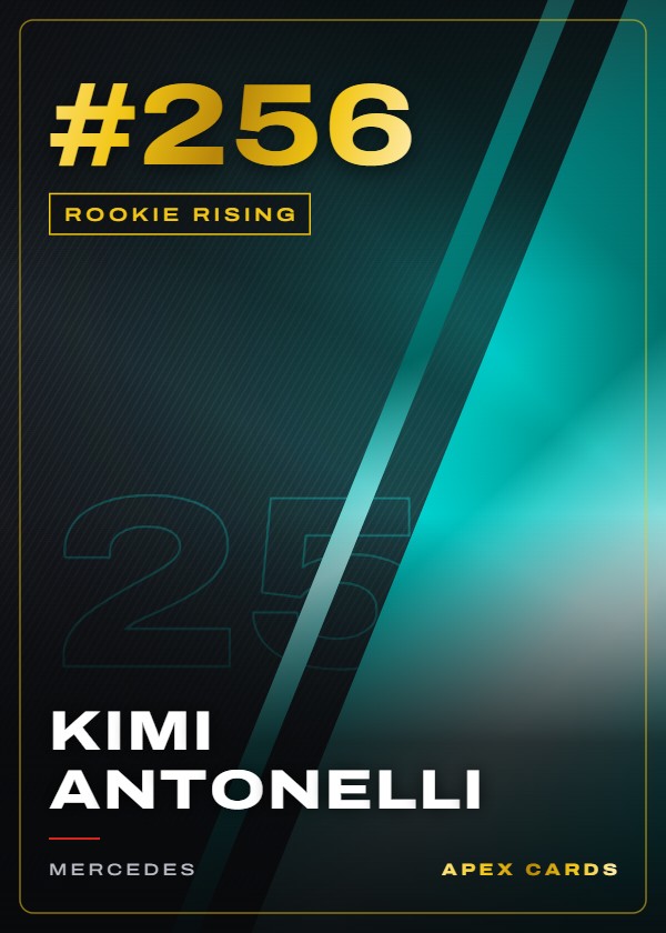 #256 Kimi Antonelli — Rookie Rising — F1 Turbo Attax 2025