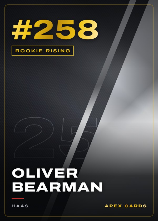 #258 Oliver Bearman — Rookie Rising — F1 Turbo Attax 2025