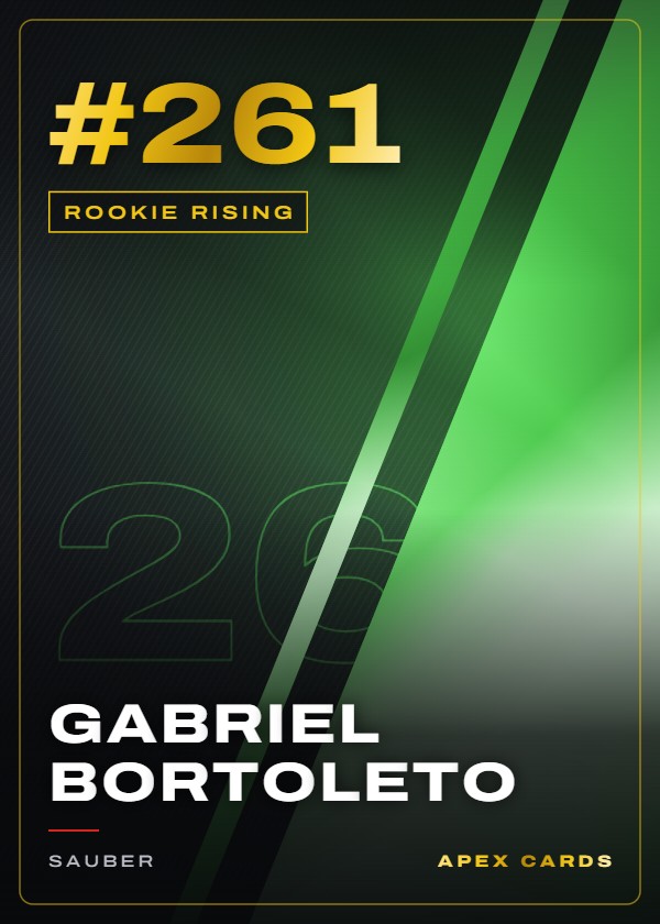 #261 Gabriel Bortoleto — Rookie Rising — F1 Turbo Attax 2025