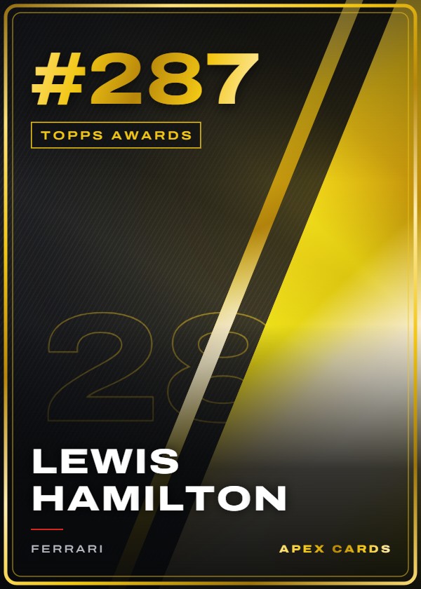 #287 Lewis Hamilton — Topps Awards — F1 Turbo Attax 2025