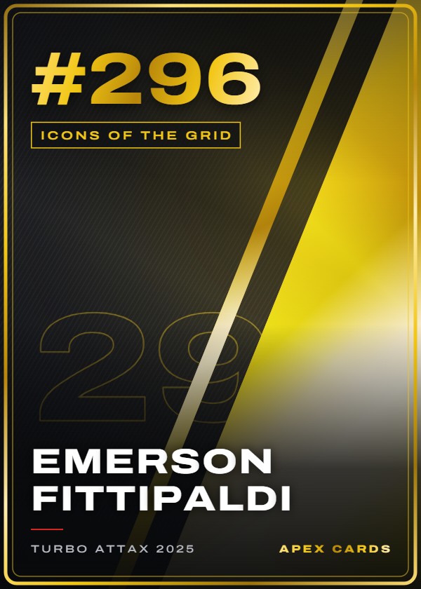 #296 Emerson Fittipaldi — Icons of the Grid — F1 Turbo Attax 2025
