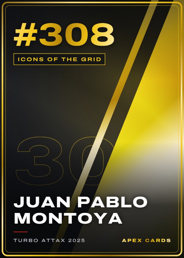 #308 Juan Pablo Montoya — Icons of the Grid — F1 Turbo Attax 2025