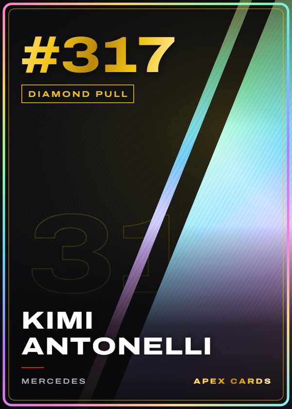 #317 Kimi Antonelli — Diamond Pull — F1 Turbo Attax 2025