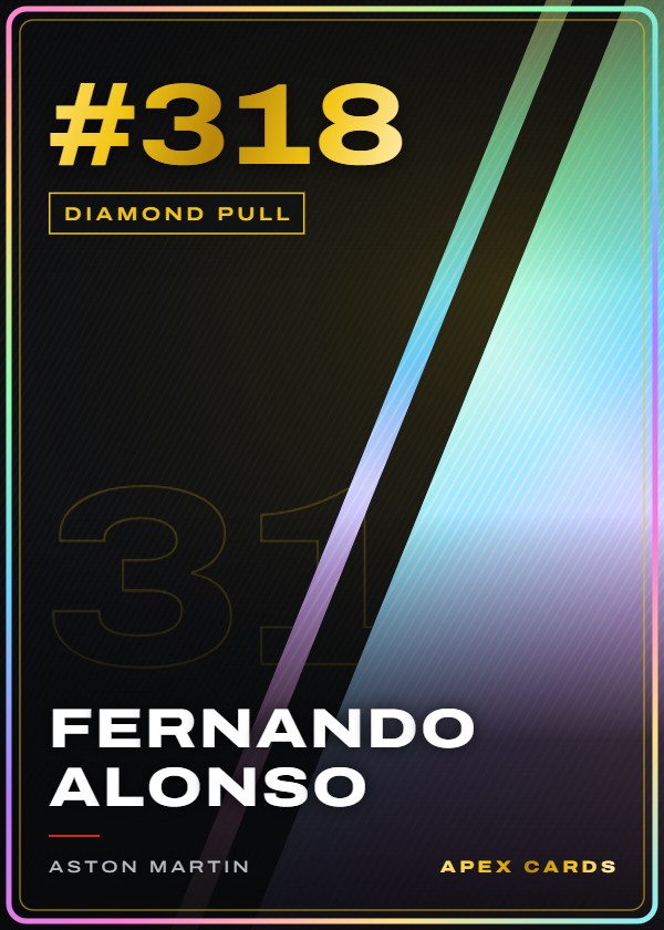 #318 Fernando Alonso — Diamond Pull — F1 Turbo Attax 2025