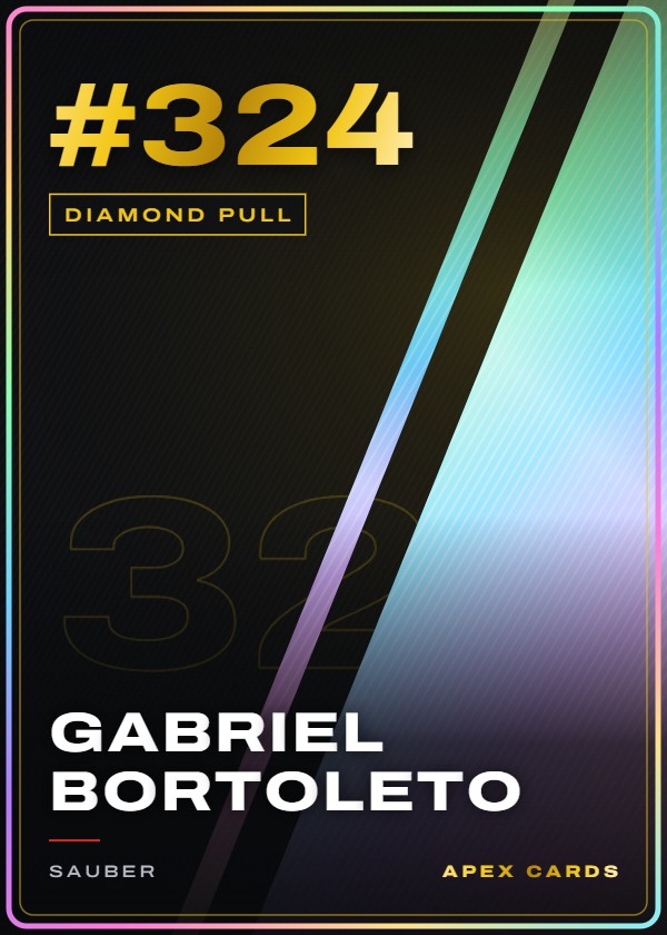 #324 Gabriel Bortoleto — Diamond Pull — F1 Turbo Attax 2025