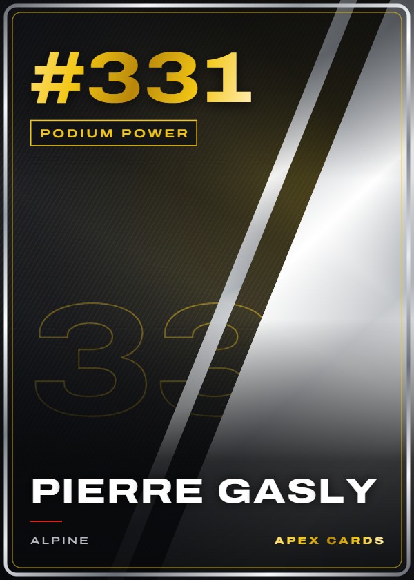 #331 Pierre Gasly — Podium Power — F1 Turbo Attax 2025